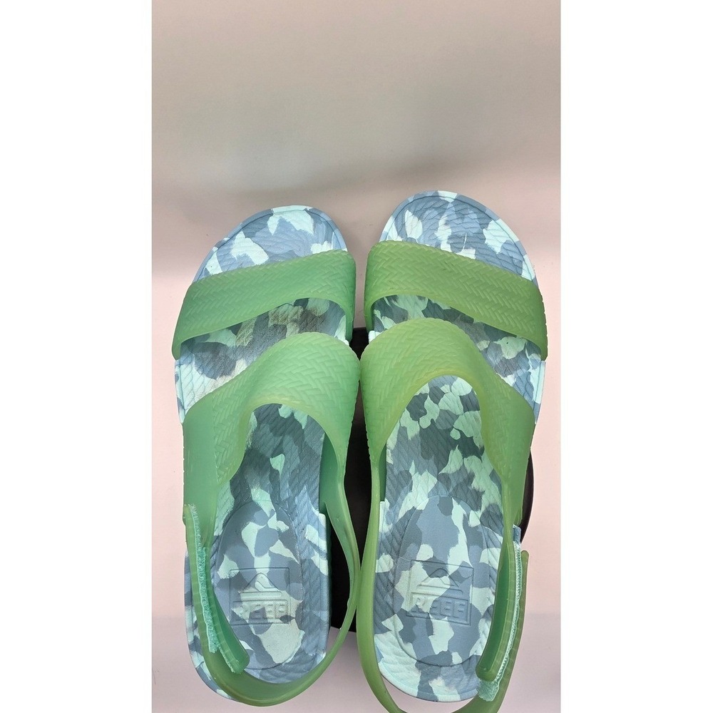 Reef Water Vista Sandals Green Blue Camo Strappy Water Friendly Slides Womens 11